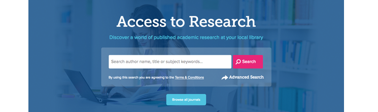 Access to Research Screen shot