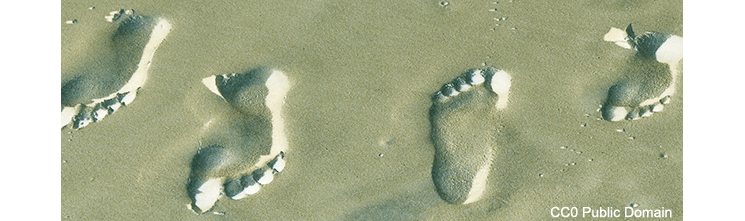 Digital photo of footprints in sand - (CC0 Public Domain)
